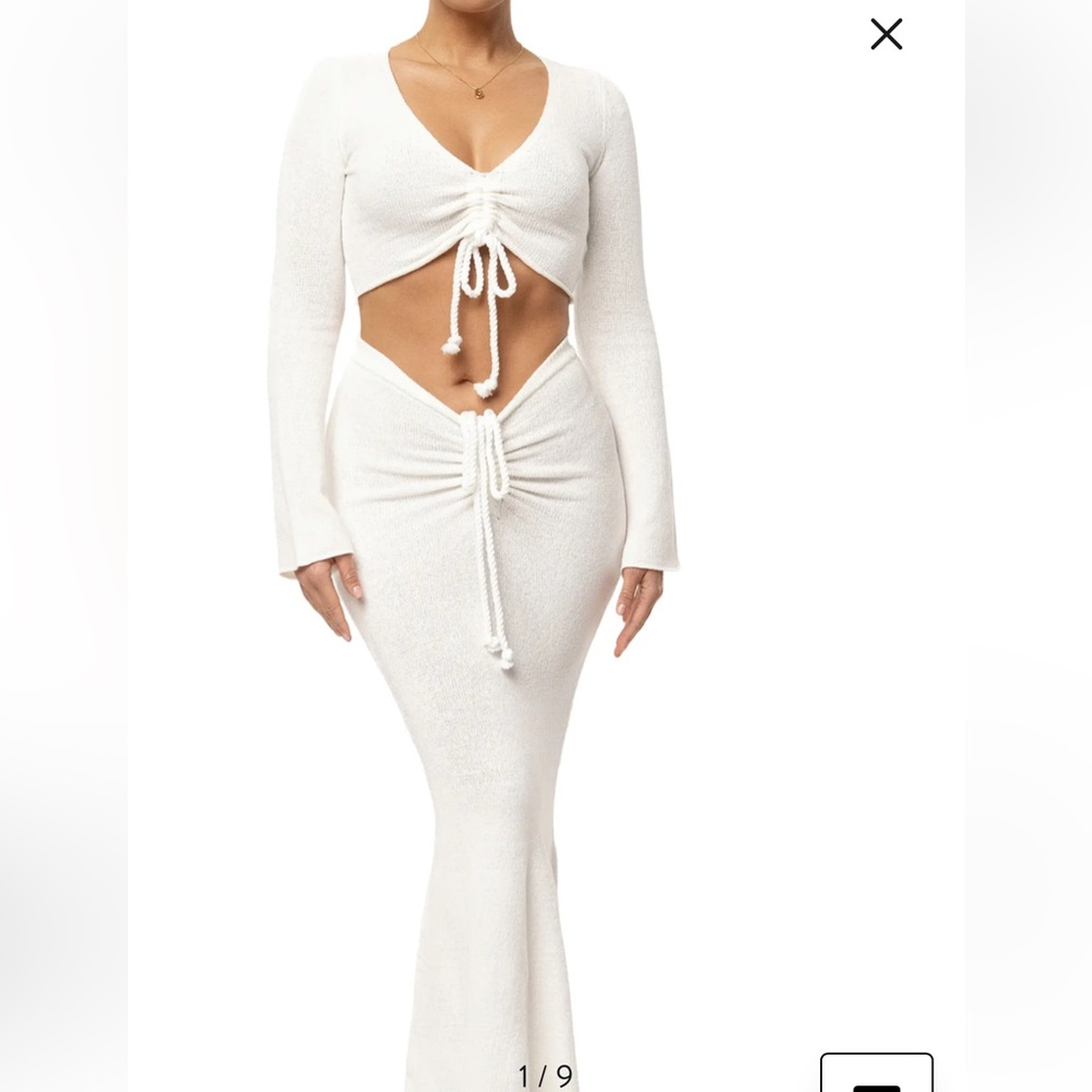 NWOT JLUXLABEL White Resort Skirt Set (M)